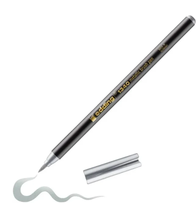 EDDING FIRÇA UÇLU KALEM E-1340 METALİK GÜMÜŞ