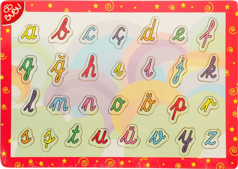 PASİF BU-BU AHŞAP PUZZLE EL YAZISI HARFLERİ BUBU-AP0066