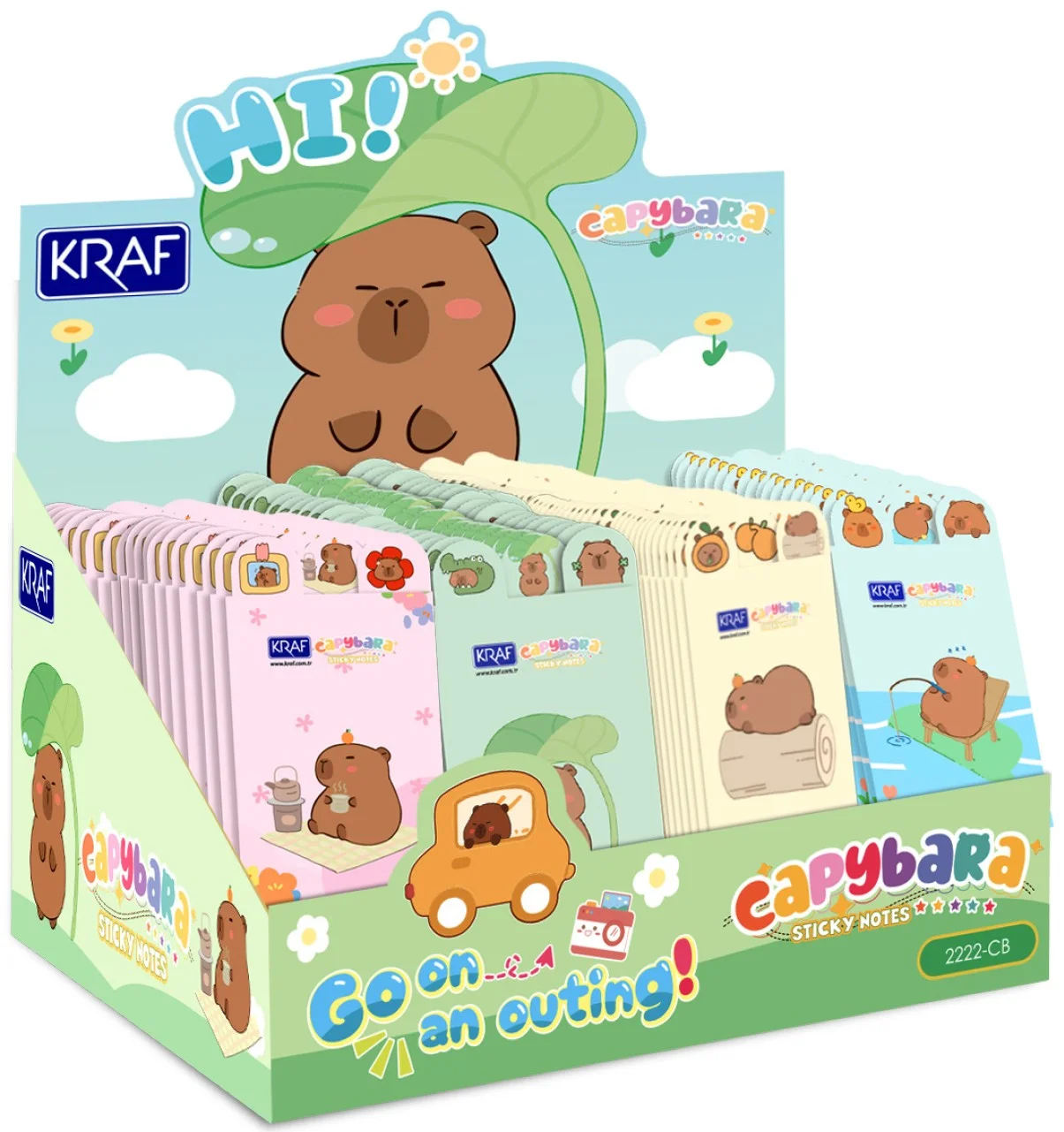 KRAF YAPIŞKANLI NOT KAĞIDI SET CAPYBARA   8 x 20 YP 2222CB