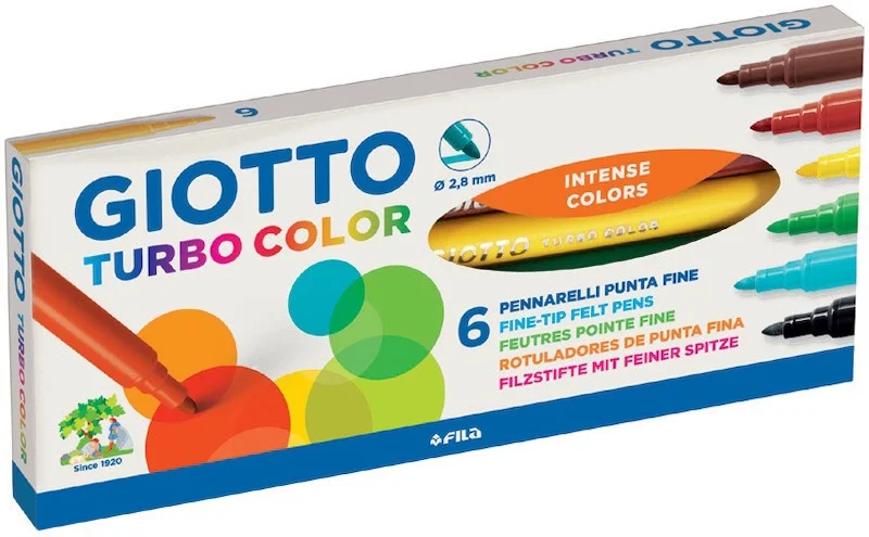 GIOTTO KEÇELİ KALEM TURBO COLOR 6 LI 415000