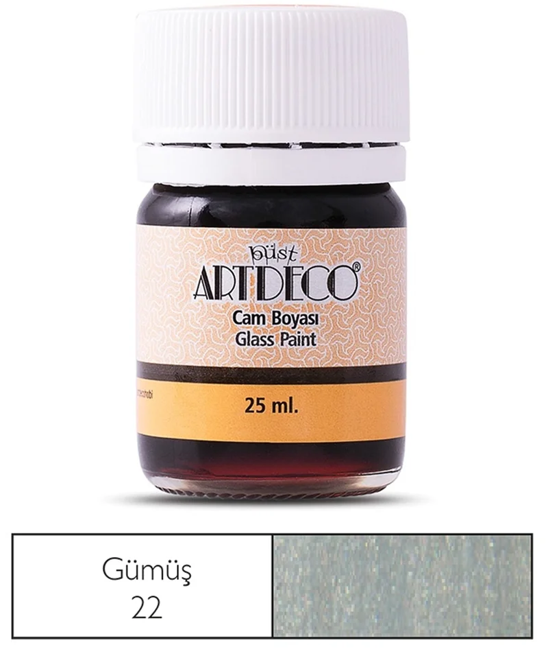 ARTDECO CAM BOYASI METALİK 25 ML GÜMÜŞ Y-030A-22