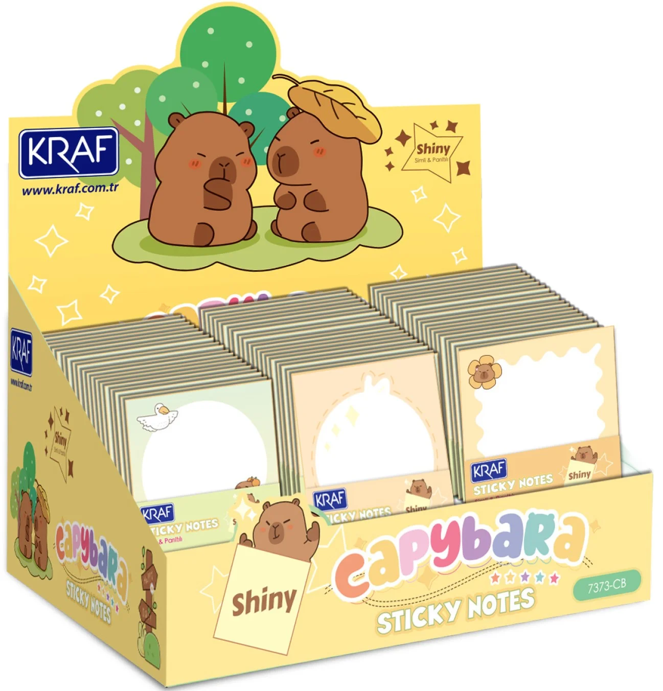 KRAF YAPIŞKANLI NOT KAĞIDI 73x73 CAPYBARA 50 YP SİMLİ - PARILTILI 7373CB