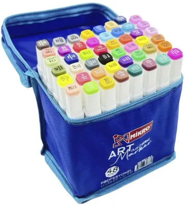 MİKRO PERMANENT MARKER ZW8001-48S ART ÇİFT TARAFLI ÇANTALI 48 Lİ