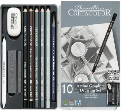 CRETACOLOR ARTİNO GRAPHİTE ESKİZ SETİ 10 PARÇA METAL KUTU 40021
