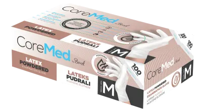 COREMED MUAYENE ELDİVENİ LATEKS PUDRALI TG 100 ADET (M)