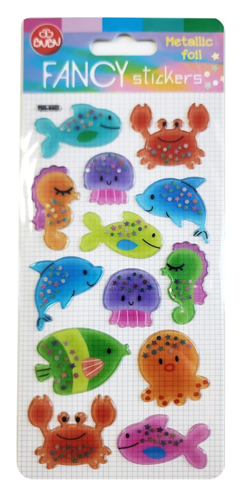 BU-BU DAMLA STICKERS DENİZ HAYVANLARI METALİK 9X20 BUBU-PUS-8407