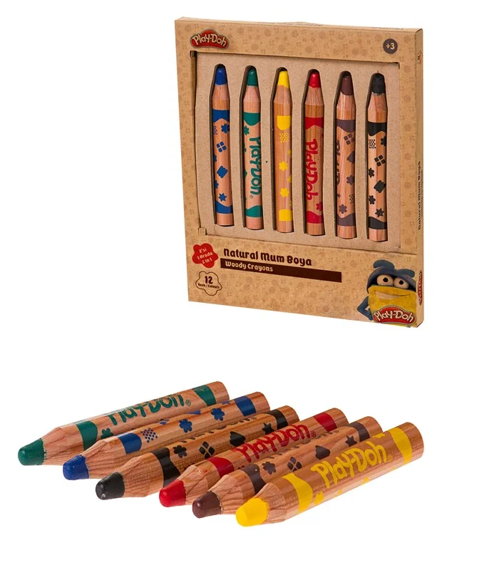 PASİF PLAY-DOH 6 RENK NATUREL CRAYON 2'Sİ 1 ARADA PLAY-CR009