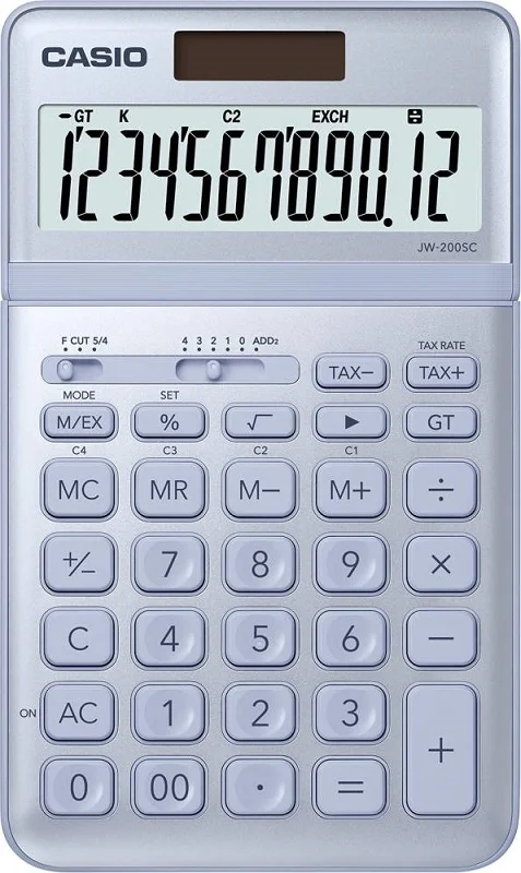 CASIO HESAP MAKİNESİ MASAÜSTÜ JW-200SC-BU MAVİ