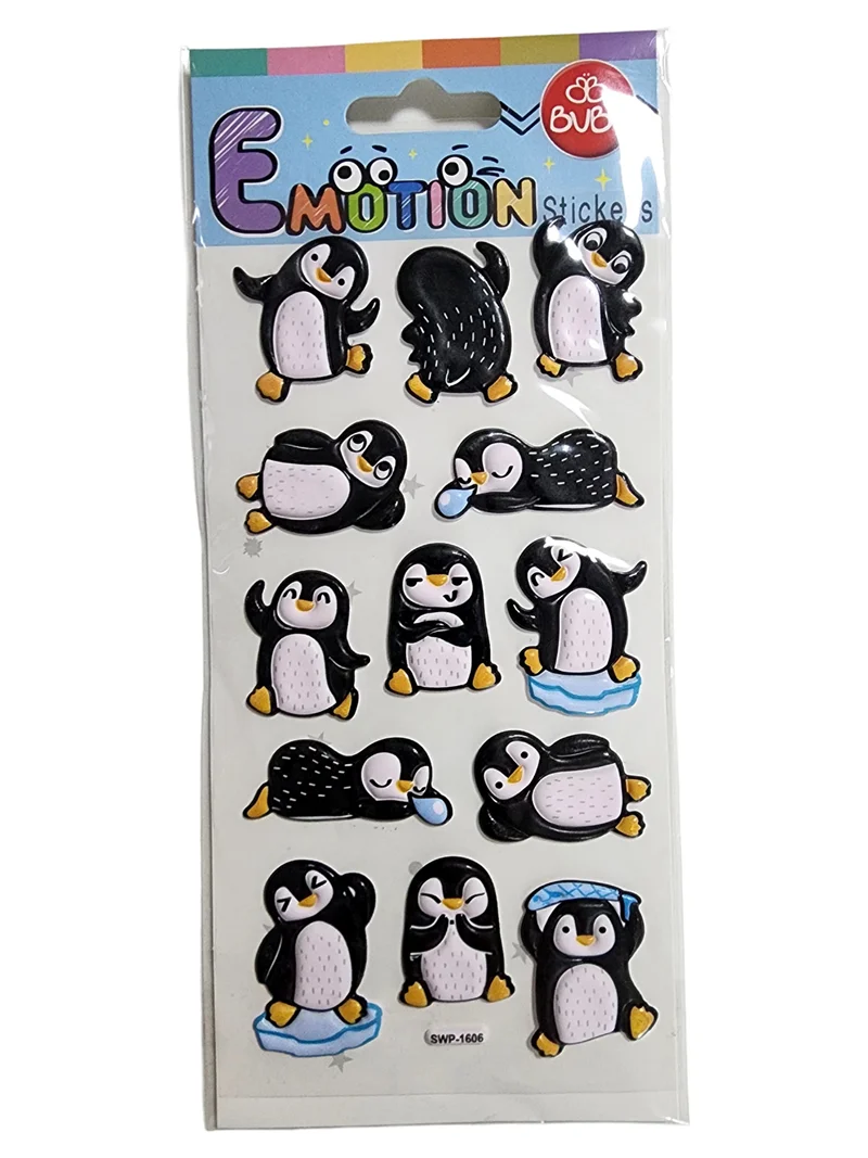 BU-BU EMOTIONS STICKERS PENGUIN 9X21 BUBU-SWP-1606