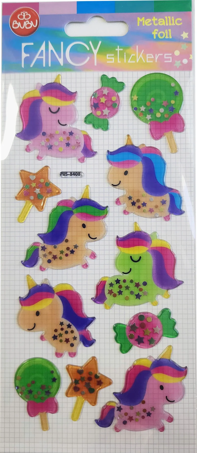 BU-BU DAMLA STICKERS UNICORN METALİK 9X20 BUBU-PUS-8408
