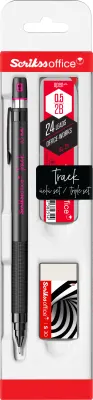SCRIKSS OFFICE VERSATİL KALEM OKUL SETİ TRACK 0.5 PEMBE + SİLGİ + MİN BLS.
