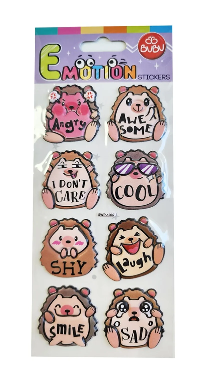 BU-BU EMOTIONS PUFFY STICKERS EYELAYSH & MESSAGE 9X21 BUBU-SWP-1907