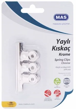 MAS KISKAÇ METAL YAYLI 40 MM 3 LÜ BLİSTER 951