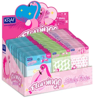 KRAF YAPIŞKANLI NOT KAĞIDI 73x73 FLAMINGO 50 YP SİMLİ - PARILTILI 7373FL