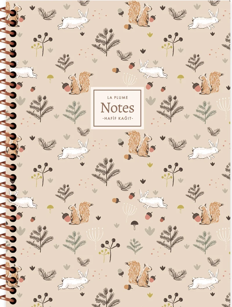 KESKİN DEFTER LA PLUME FOREST 16.5X22.5 SPİRALLİ PP KAPAK 80 YP.ÇİZGİLİ 335821-99