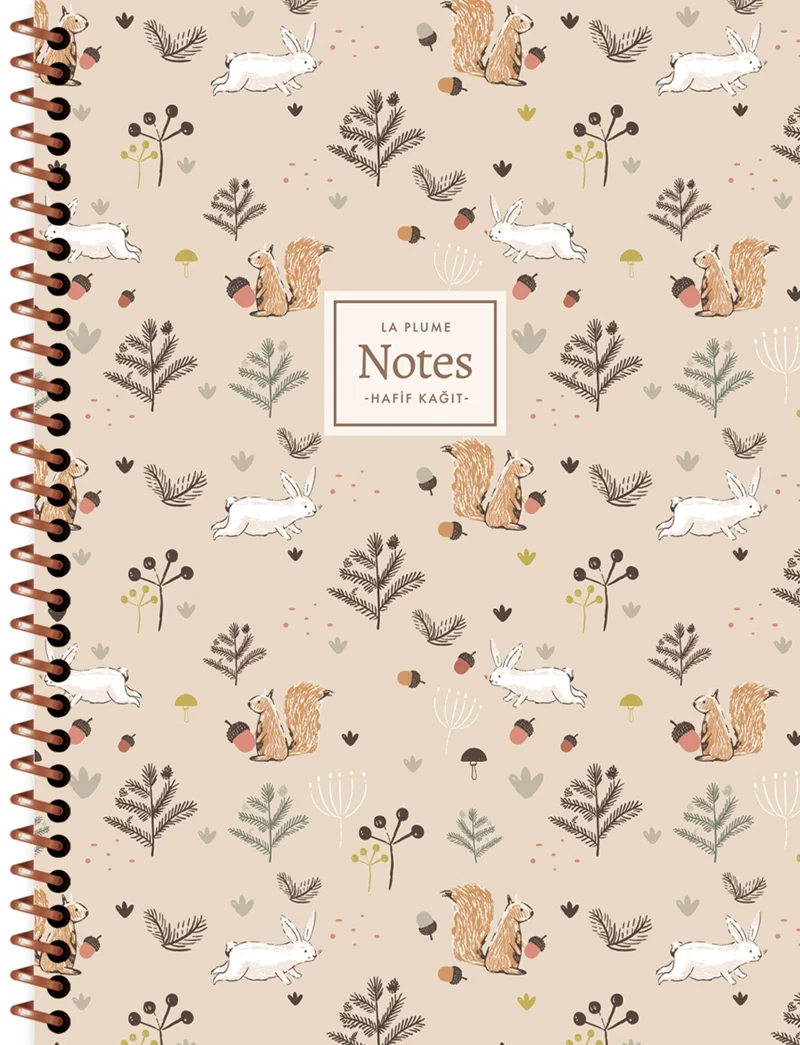 KESKİN DEFTER LA PLUME FOREST 16.5X22.5 SPİRALLİ PP KAPAK 80 YP. DÜZ 335820-99