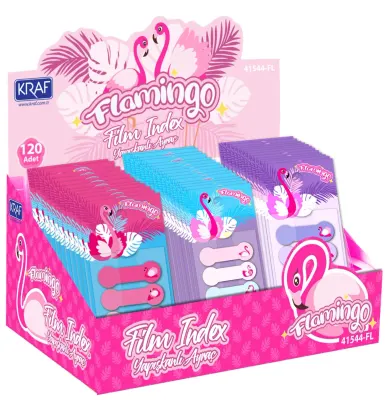 KRAF INDEX FILM (PP) 15x44MM POP-UP 4 LÜ x 20 YP DESENLİ FLAMINGO 41544FL