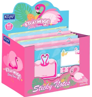 KRAF YAPIŞKANLI NOT KAĞIDI SET FLAMINGO  4 x 20 YP 2223FL