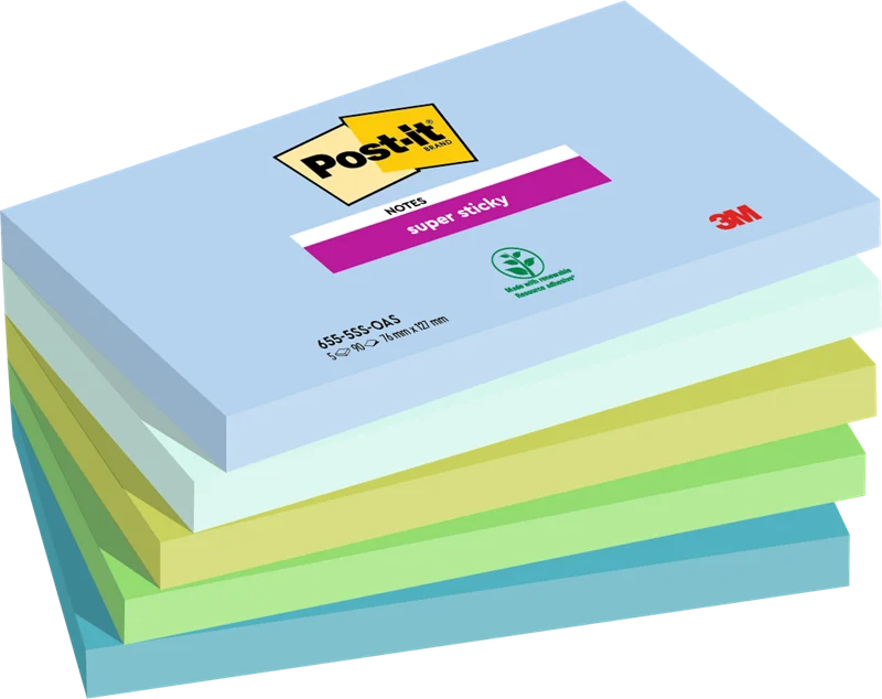 POST-IT YAPIŞKANLI NOT KAĞIDI SS OASIS 76x127 90 YP 6 LI PAKET 6555SSOA 550600511500