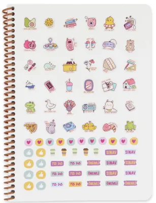 KESKİN DEFTER GLITTER 16.5X22.5 PP KAPAK SPİRALLİ 80 YP. ÇİZGİLİ 322441-99