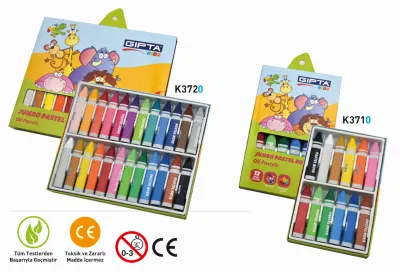 GIPTA PASTEL BOYA - JUMBO YIKANABİLİR 14MM - 24 RENK 4-K372000-5001