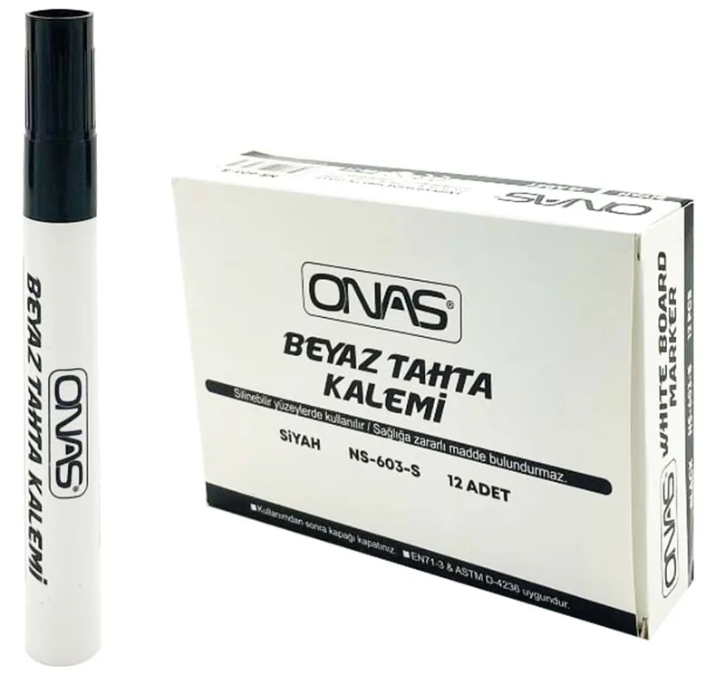 ONAS BEYAZ TAHTA KALEMİ SİYAH NS603S