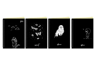 LİLAMOR DEFTER BLACK BOOK  ÇİZGİLİ 16X22 160 SYF.16'LI (6 ASS.) LLM-DF1622-BB01