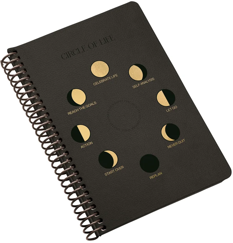 GIPTA DEFTER CIRCLE OF LIFE 17x24 SPİRALLİ DERİ KAPAK 120 YP. ÇİZGİLİ 6002