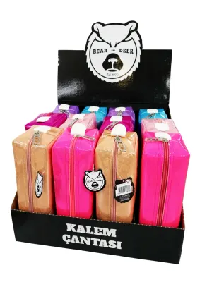 B&amp;D KALEM ÇANTASI BÜYÜK BOY KALP DESENLİ BD-KCS043