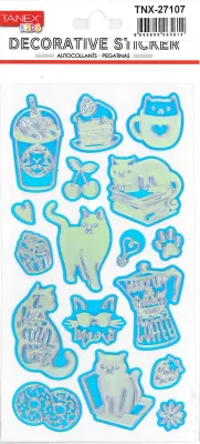 TANEX TNX-27107 PUFFY PARKLAK ŞEKER KEDİ SERİSİ 5 AD. TNX2710705