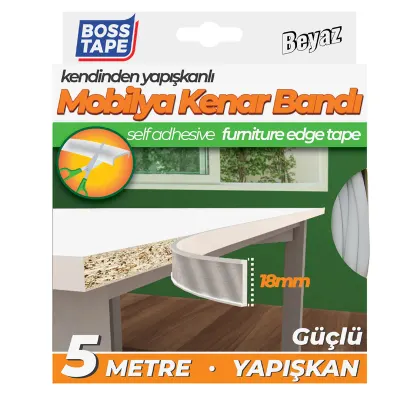 BOSS TAPE MOBİLYA KENAR BANDI 18 MM x 5M BEYAZ BT-03028