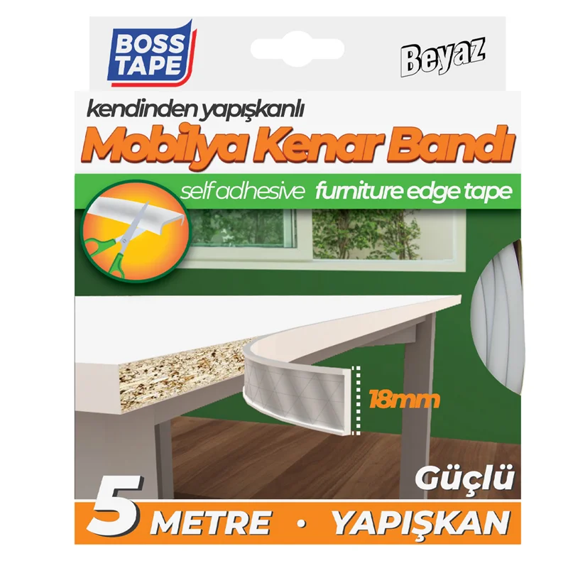 BOSS TAPE MOBİLYA KENAR BANDI 18 MM x 5M BEYAZ BT-03028