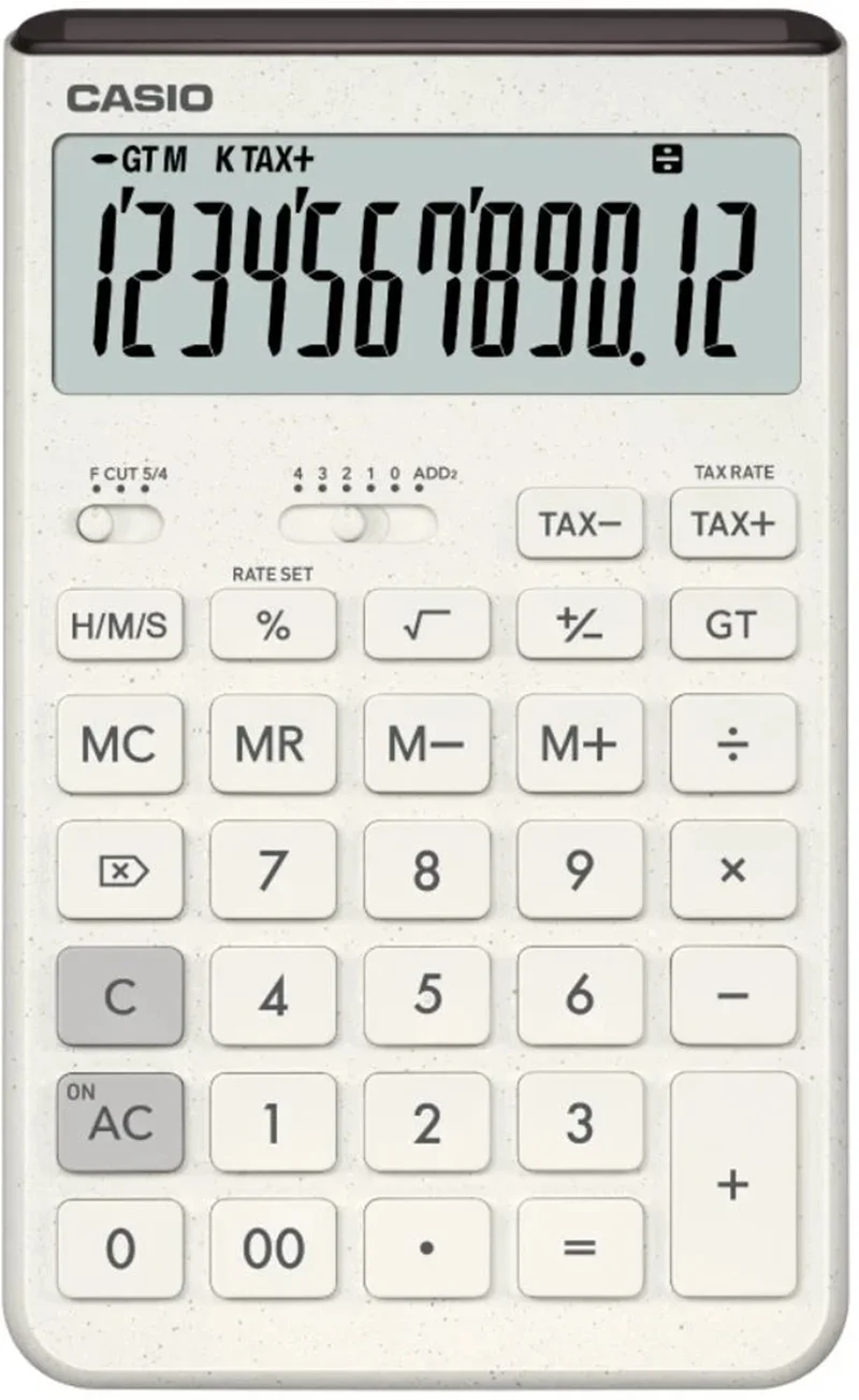 CASIO HESAP MAKİNESİ MASAÜSTÜ JT-200T-WE-W-DP 12 HANE