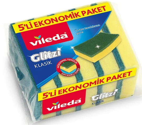 VİLEDA SÜNGER KLASİK YEŞİL 5 Lİ DÜZ 180377