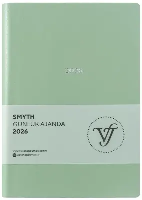 VJ AJANDA 2026 SMYTH GÜNLÜK A5 14X20,5CM IVORY 80 GR 416 SAYFA ESNEK KAPAK GÜMÜŞ YALDIZ KENAR OLİVE