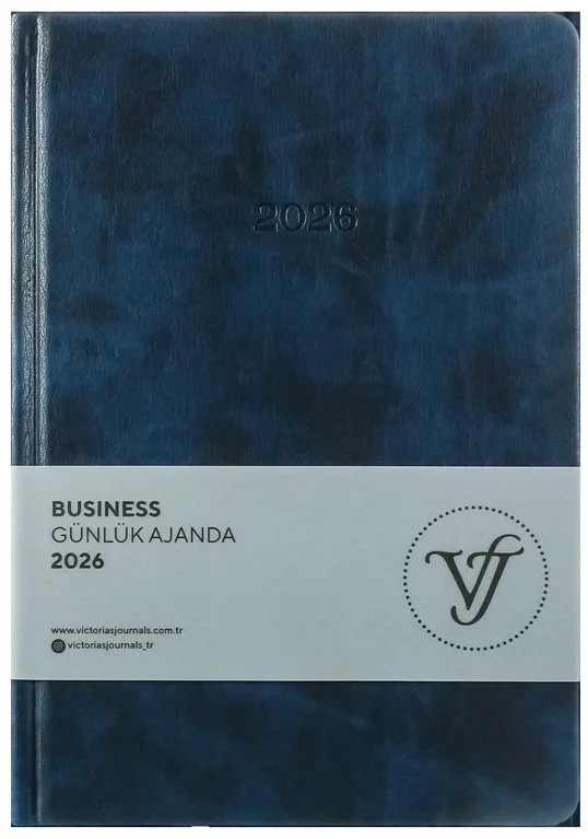 VJ AJANDA 2026 BUSINESS GÜNLÜK 17X24CM 416 SAYF 80 GSR AYRAÇ KESİMLİ SAYFALAR LACİVERT 226-2373