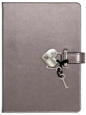 VİCTORİAS JOURNALS HUSH HUSH KİLİTLİ METALİK DEFTER KUTULU 80GR. 160 YP. ÇİZ..PLATİNUM 124-1908