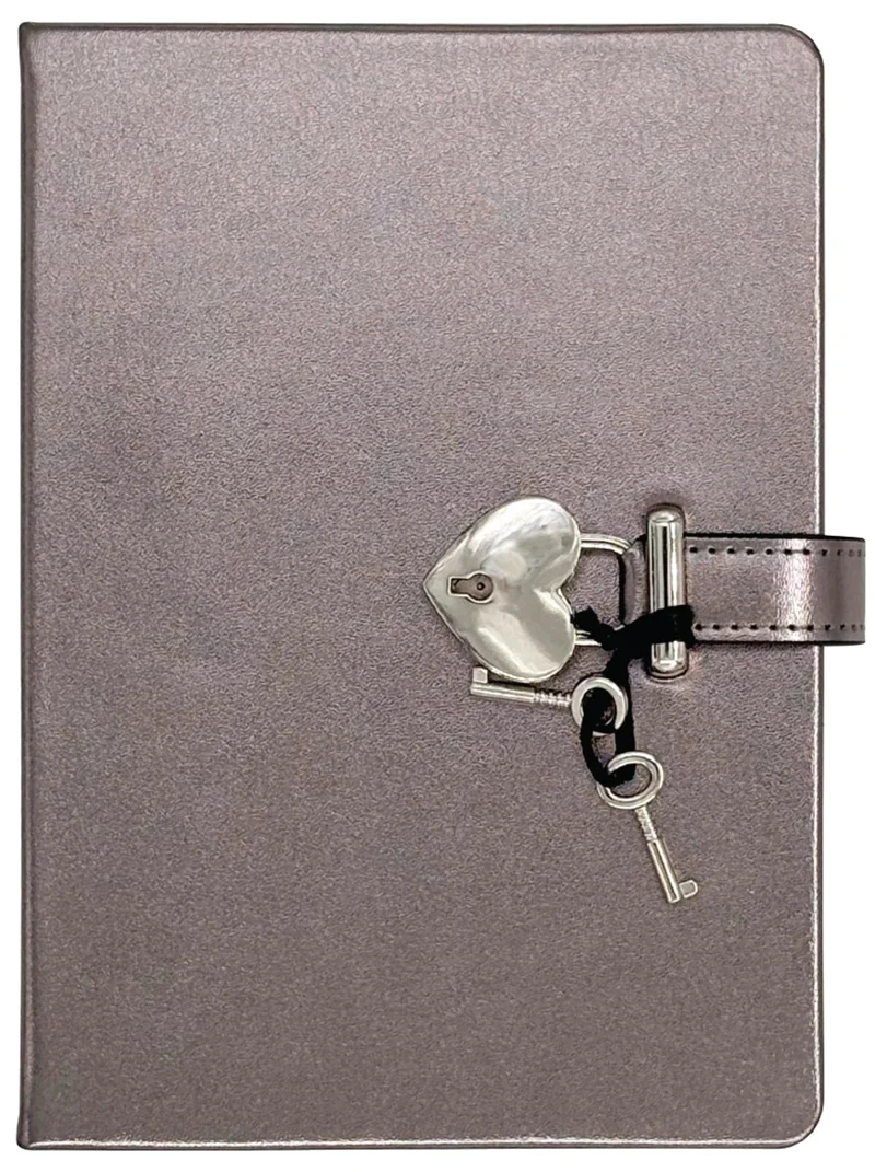 VİCTORİAS JOURNALS HUSH HUSH KİLİTLİ METALİK DEFTER KUTULU 80GR. 160 YP. ÇİZ..PLATİNUM 124-1908