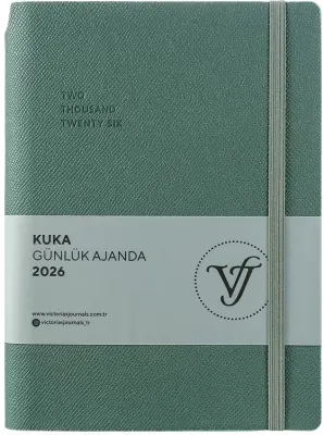 VJ AJANDA 2026 KUKA GÜNLÜK A5 14X20,5CM IVORY 80 GR 416 SAYFA ESNEK KAPAK RENKLİ KENAR LASTİKLİ CEPL