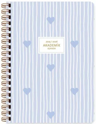 KESKİN AJANDA AKADEMİK 16x23 SPİRALLİ MAVİ KALP 600113-99