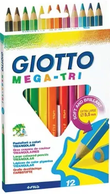 GIOTTO KURU BOYA MEGA TRI 12 Lİ ASKILI PAKET 220600TR