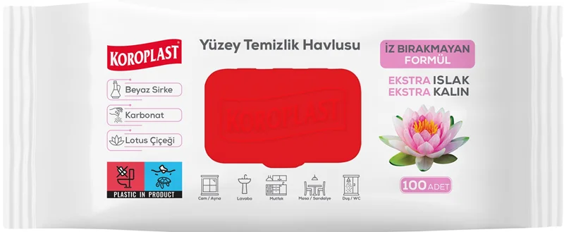 KOROPLAST ISLAK HAVLU LOTUS ÇİÇEĞİ  KOKULU 100 LÜ 600009492