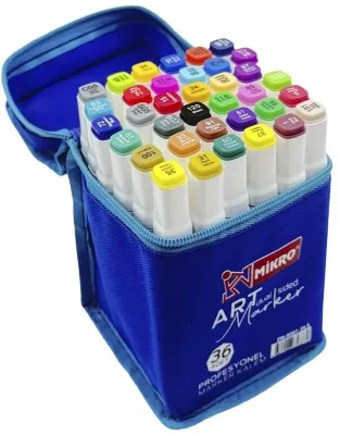 MİKRO PERMANENT MARKER ZW8001-36S ART ÇİFT TARAFLI ÇANTALI 36 LI