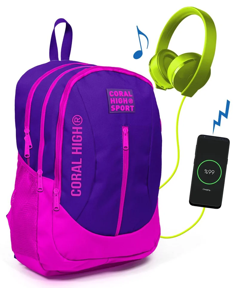 YAYGAN ÇANTA SIRT CORAL HIGH SPORT USB+AUX SOKETLİ 23230