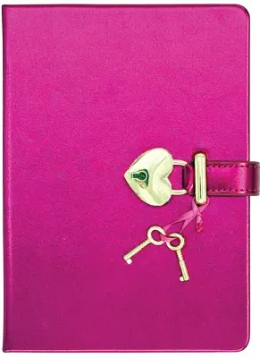 VİCTORİAS JOURNALS HUSH HUSH KİLİTLİ METALİK DEFTER KUTULU 80GR. 160 YP. ÇİZ..KOYU PEMBE 124-1913