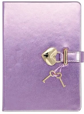 VİCTORİAS JOURNALS HUSH HUSH KİLİTLİ METALİK DEFTER KUTULU 80GR. 160 YP. ÇİZ..LİLA 124-1912
