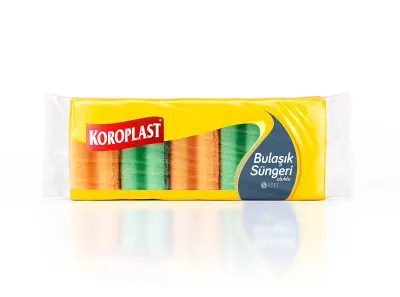 KOROPLAST BULAŞIK SÜNGERİ OLUKLU 5 Lİ PAKET 600009453