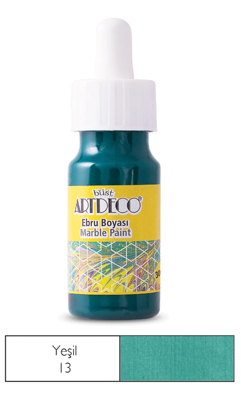 ARTDECO EBRU BOYASI 30 ML (DAMLALIKLI) YEŞİL Y-016B-13
