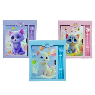 UNICK COLOR LOVELY CAT KALEMLİ KİLİTLİ HATIRA DEFTERİ 9524