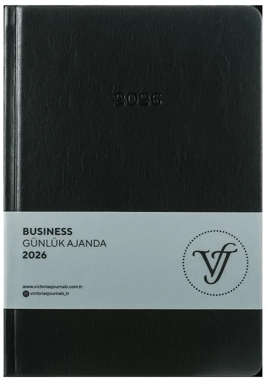 VJ AJANDA 2026 BUSINESS GÜNLÜK 17X24CM 416 SAYF 80 GSR AYRAÇ KESİMLİ SAYFALAR SİYAH 226-2372